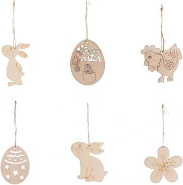 Figurine din lemn pentru colorat, 6 modele, 10 bucati de la Molifag Srl