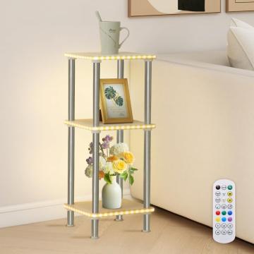 Raft de podea cu 4 nivelui, lumini LED, incarcare wireless