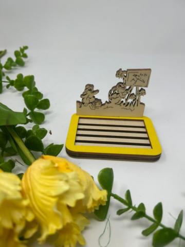 Suport pentru sapun cu design de iepure si morcov din placaj