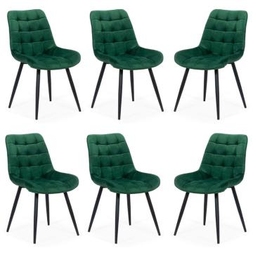 Scaune bucatarie si living din catifea verde 6buc. de la European Med Prod