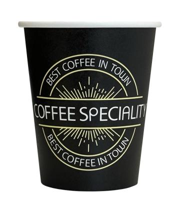Pahar carton 8oz Negru Coffee Speciality 50 buc de la Vending Master Srl