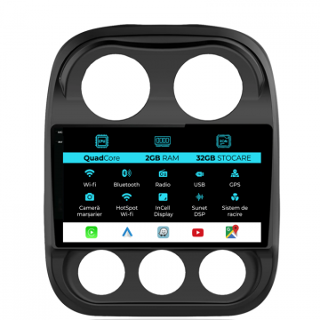 Navigatie dedicata Jeep Compass (2010-2016), 10inch, 2Gb Ram