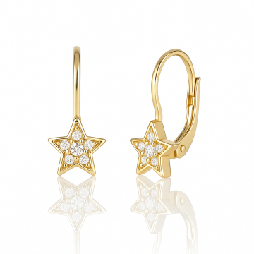 Cercei cu tortite pentru copii din aur galben de 14K