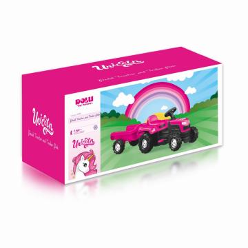 Jucarie tractor cu pedale si remorca - Unicorn
