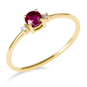 Inel din aur galben de 14K cu diamante de 0.03 carate