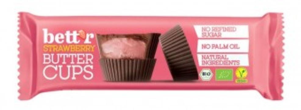 Praline cu crema de capsuni bio 3x13g Bettr