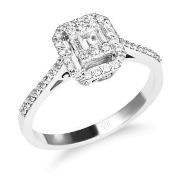 Inel din aur alb de 14k cu diamante de 0.32 carate de la Sandra Ferretti Srl