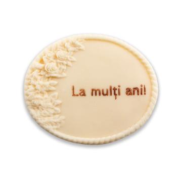 Tablita crem La multi ani din pasta zahar - Lumea