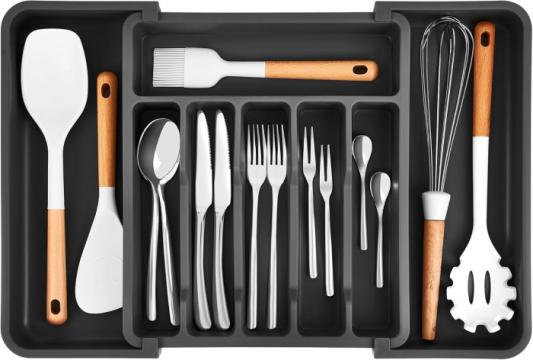 Organizator sertar bucatarie negru 58 x 37 x 5 cm de la Molifag Srl