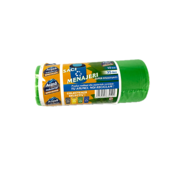 Saci menajeri color 35L- 15 buc/rola, produsi in Romania
