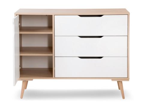 Comoda de infasat copii Klups Sofie alb-natur de la PFA Shop - Doa