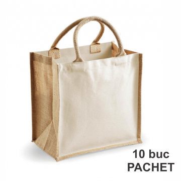 Sacosa bumbac si iuta, midi, toarta natur, 10 bucati de la Best Media Style Srl