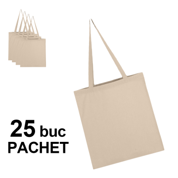 Sacosa bumbac toarta lunga - LH natur, 25 bucati de la Best Media Style Srl