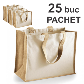 Sacosa iuta si canvas Nantes, 25 bucati de la Best Media Style Srl