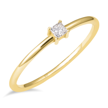 Inel din aur galben de 14K cu diamant 0.09 carate