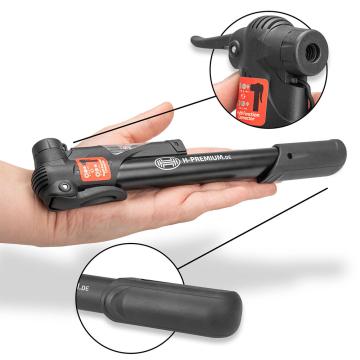 Mini pompa manuala cu manometru premium pentru biciclete de la Auto Care Store Srl