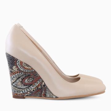 Pantofi la comanda cu toc ortopedic Naty Cappuccino D70 de la Ana Shoes Factory Srl