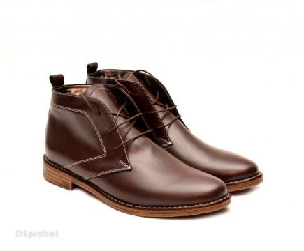Ghete barbati piele naturala maro casual-elegante cu siret de la Deprobat.ro