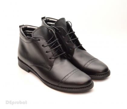 Ghete barbati piele naturala negre casual-elegante cu siret de la Deprobat.ro