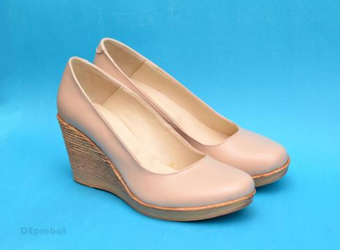 Pantofi bej dama eleganti - casual din piele naturala de la Deprobat.ro