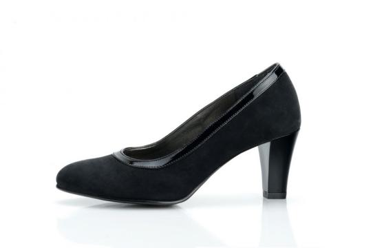 Pantofi dama eleganti din piele naturala negri velur de la Deprobat.ro