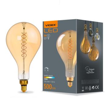 Bec LED Videx-E27-PS160-8W-FIL-DIM-SPIRAL-AMBER-WW1 de la Casa Cu Bec Srl