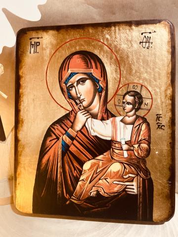 Icoana foita de aur Maica Domnului Mangaietoarea