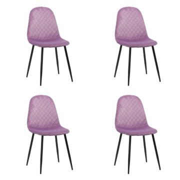 Set 4 scaune de bucatarie din catifea BUC 237X mov de la European Med Prod