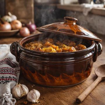 Oala ceramica glazurata pentru sarmale, 5,5 litri