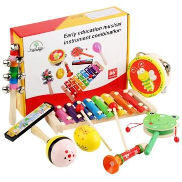 Jucarie Set 8 instrumente muzicale din lemn, pentru copii de la Saralma Shop Srl