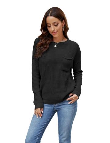 Bluza lejera pentru femei, pulover fin, cu buzunar la piept de la Molifag Srl