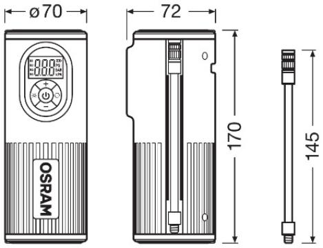 Compresor auto cu acumulator 5200 mAh si afisaj digital de la Auto Care Store Srl