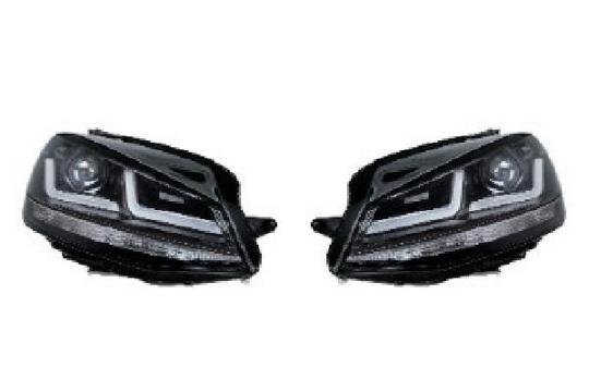 Set 2 faruri Led pentru Vw Golf VII (2012-2016) negru de la Auto Care Store Srl