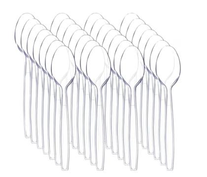 Set 100 lingurite desert plastic reutilizabile, 14 cm