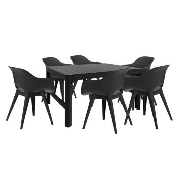 Set mobilier de gradina grafit Dina 6+1