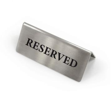 Semn masa inox Reserved / Reservado - 12x5.8x4.3 cm - HoReCa de la Ad Horeca Concept Srl