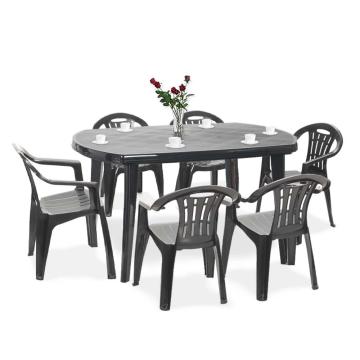 Set de mobilier de gradina Elma 6+1 in culoarea grafit