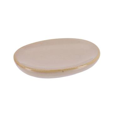 Sapuniera ceramica oval - bej