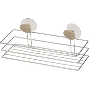 Cos cosmetice cu ventuze pebble - crom | etajere baie de la URBANIX SRL