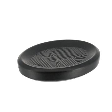 Sapuniera ceramica ovala motive etnice - neagra