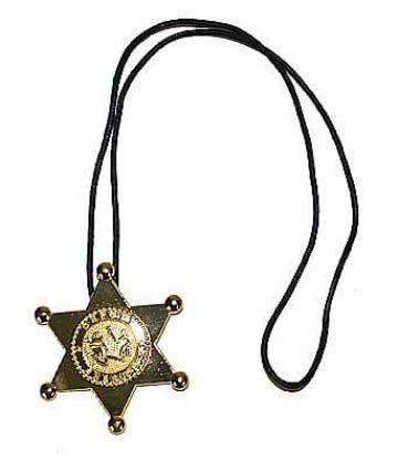 Colier cu stea serif aurie , accesorii western de la Hobbyplanet Romania