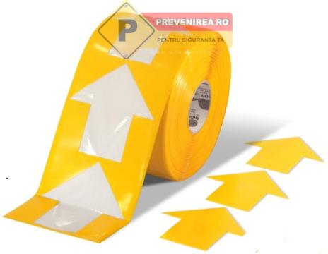 Banda pentru marcaj industrial galbena cu sageti individuale