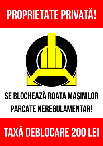 Indicator pentru proprietate privata se blocheaza roata