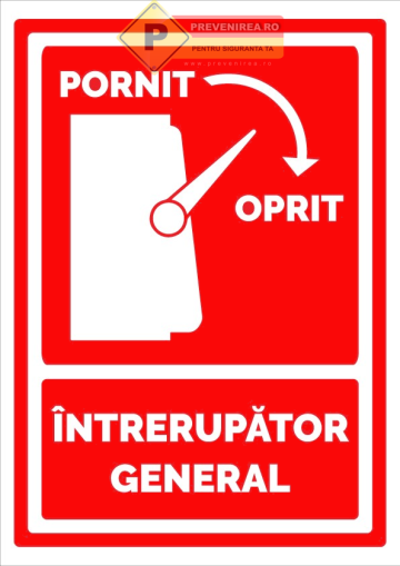 Semn intrerupator general pornit/oprit