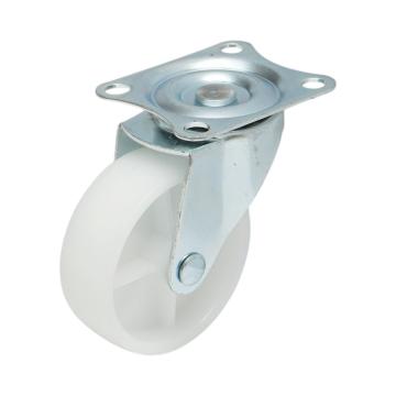 Roata pivotanta 73x25mm fara frana, polipropilena alba