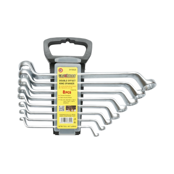 Set 8 chei inelare cotite in suport cu clema 6-22mm Cr-V