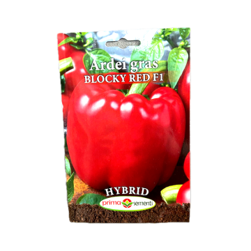 Seminte ardei gras Blocky Red F1 0,15 gr, Prima Sementi