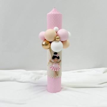 Lumanare botez personalizata Balerina fagure de la Milan Handmade Srl