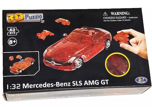 Puzzle 3D Macheta auto Mercedes-Benz SLS AMG GT rosu de la Hobbyplanet Romania