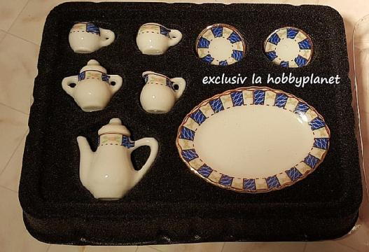 Miniatura Serviciu de ceai portelan - set de 8 piese